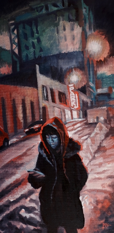 CELL PHONE IN THE NIGHT - 80x40
