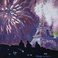 FIREWORKS IN PASSY - 20x20